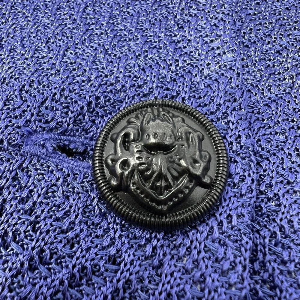 Misook Womens Cardigan Jacket‎ Blazer Crest Button Front Blue Size Small